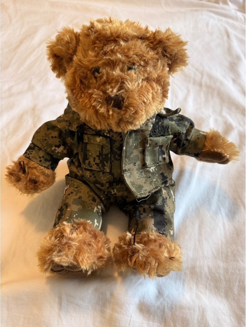 Teddy bear with US Navy logo outfit